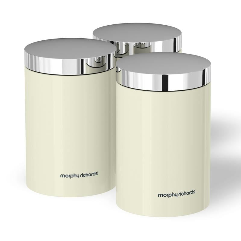 Morphy Richards Accents Set of 3 Canisters Ivory Cream