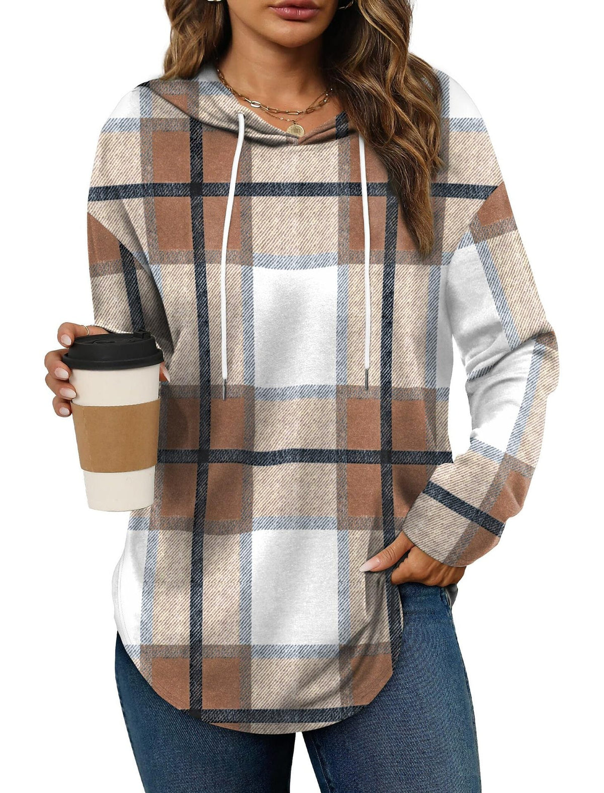 Autumn New Women's V-neck Sweatshirt Hooded Long Sleeve