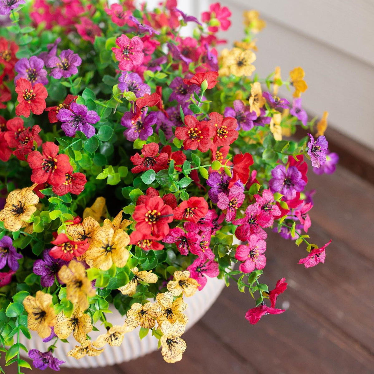 Artificial Outdoor UV-proof Decorative Simulation Green Plant Plastic Flowers