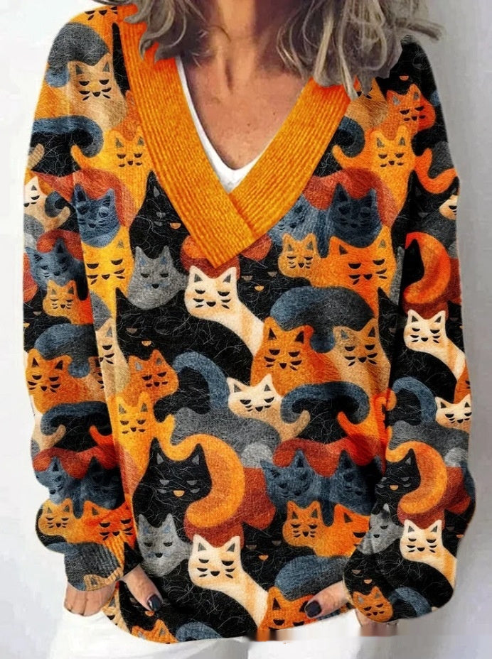 Female 3D Animal Pattern Printing Casual Sweatshirt