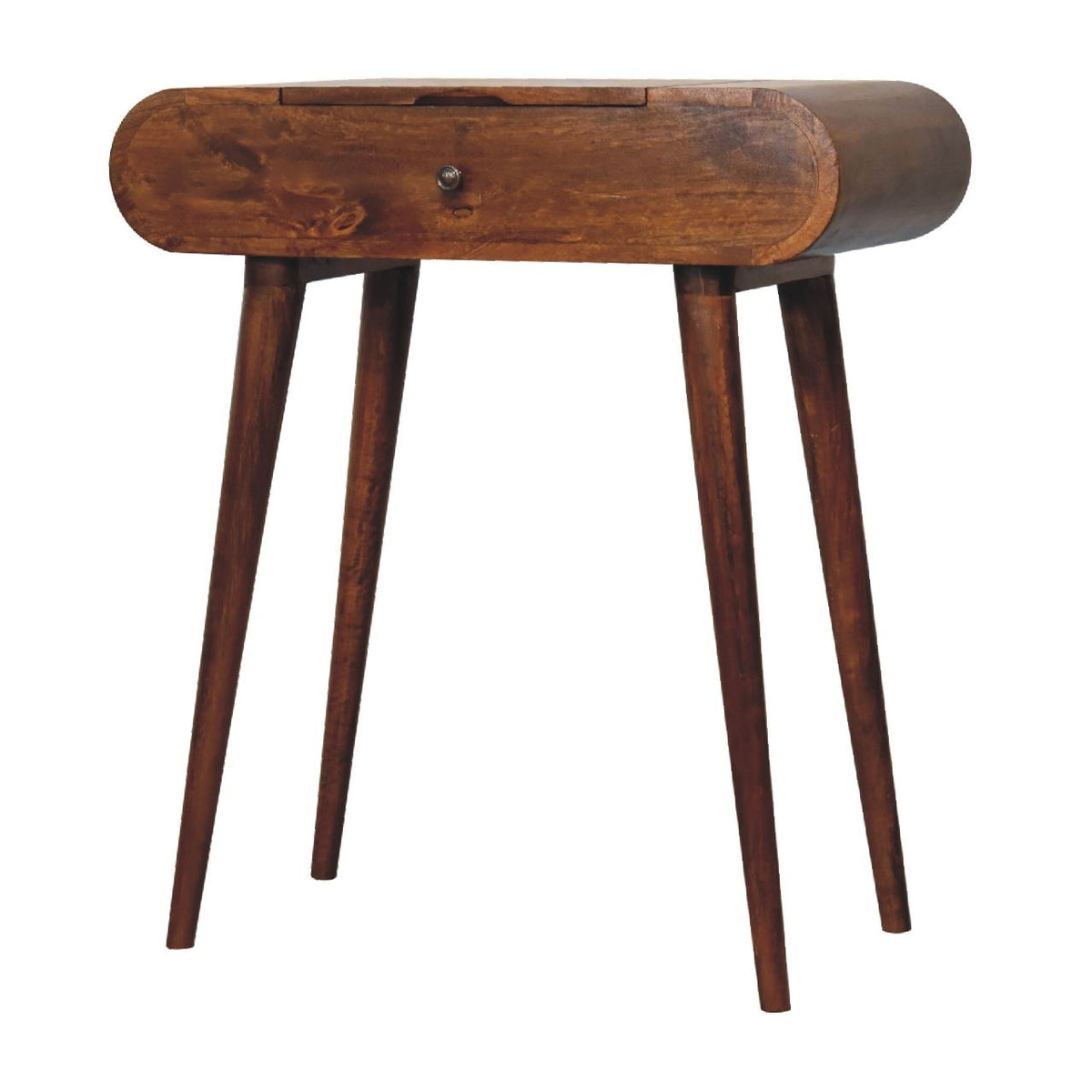 Mini Round Chestnut Fold Vanity Table