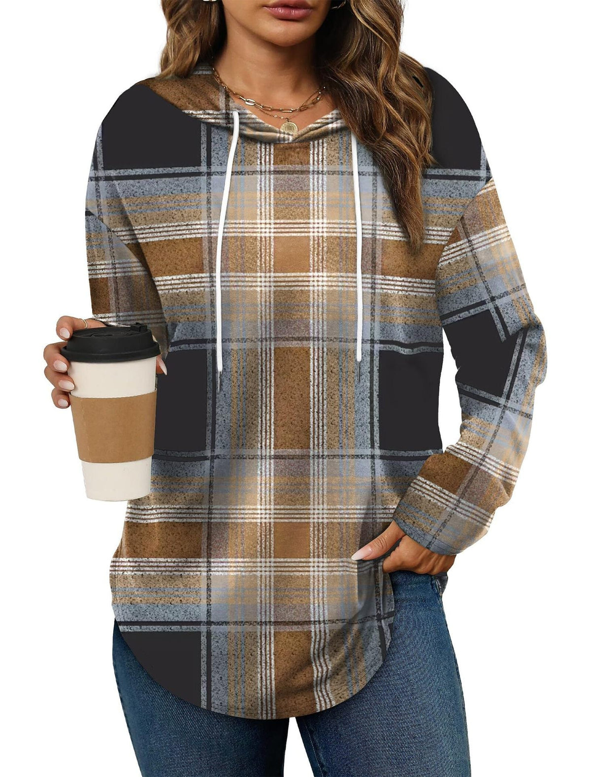 Autumn New Women's V-neck Sweatshirt Hooded Long Sleeve