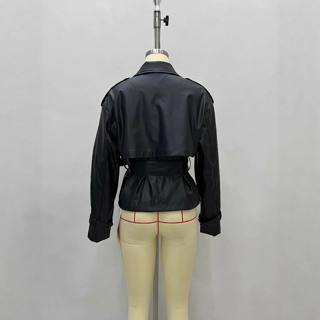 Tight Waist Slim Street Cool Fashion New Short Coat