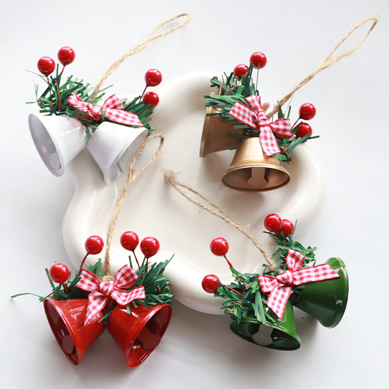 Chinese Hawthorn Bow Hemp Rope Jingling Bell Decoration