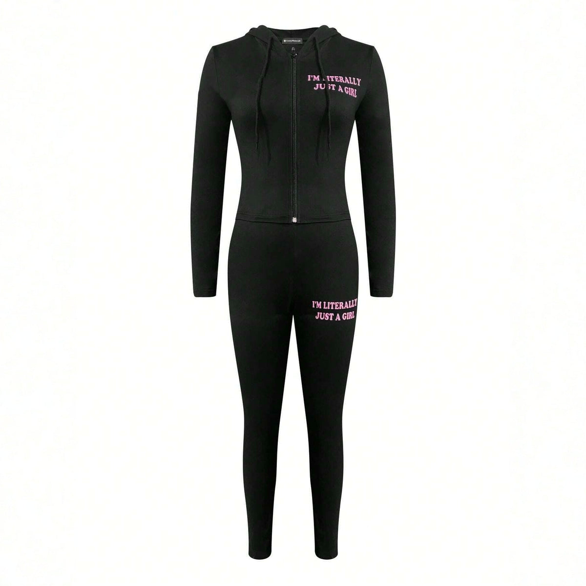 Women's Sporty Letter-Print Long-Sleeve Pants Set