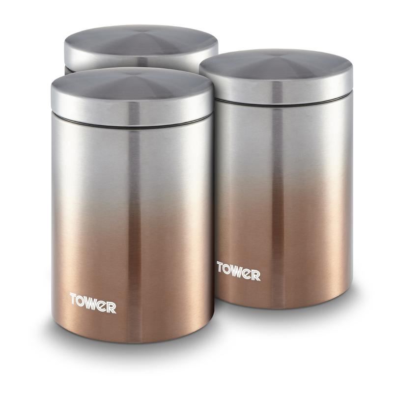 Tower Infinity Ombre Set of 3 Canisters Copper