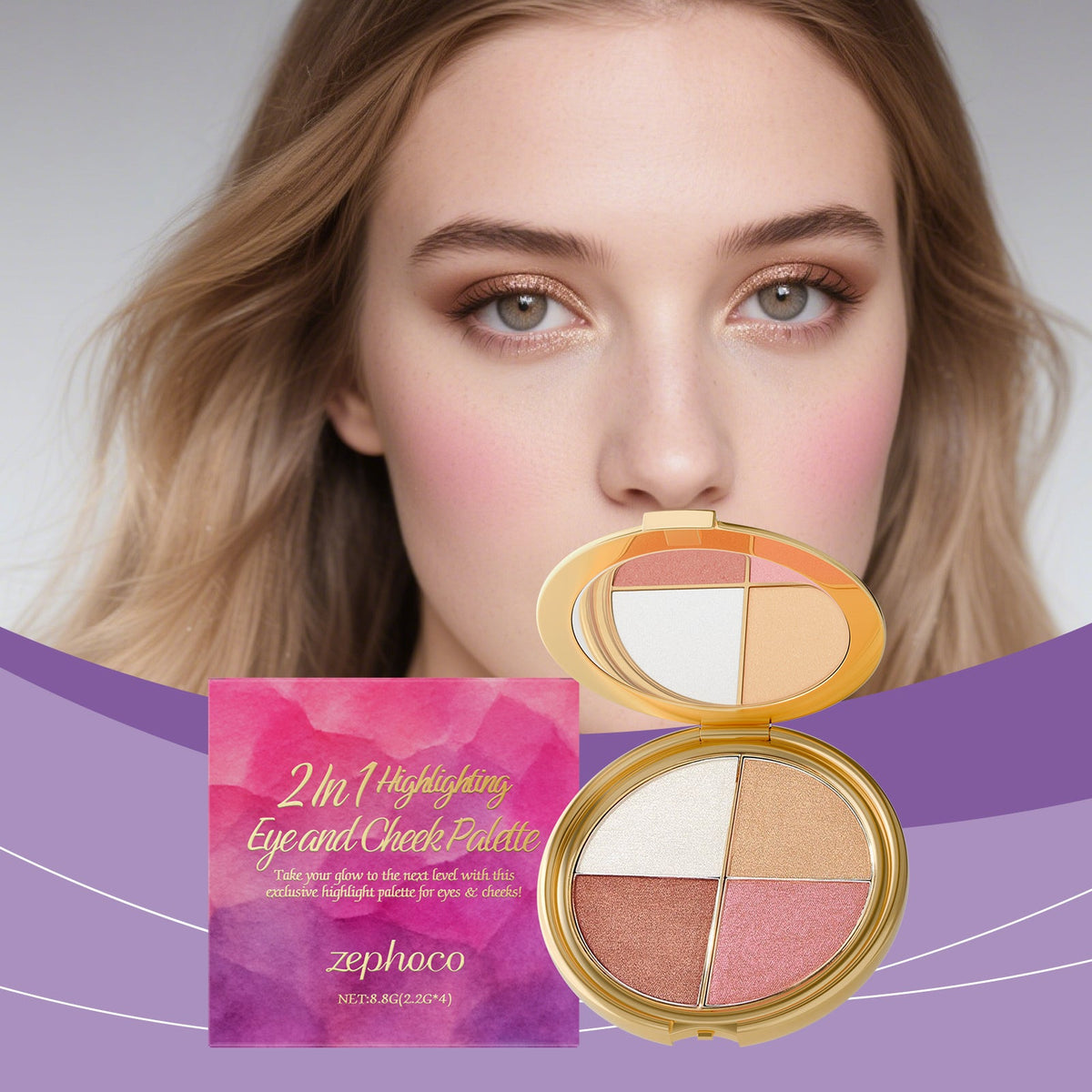 Highlight, Eyeshadow, And Blush Palette