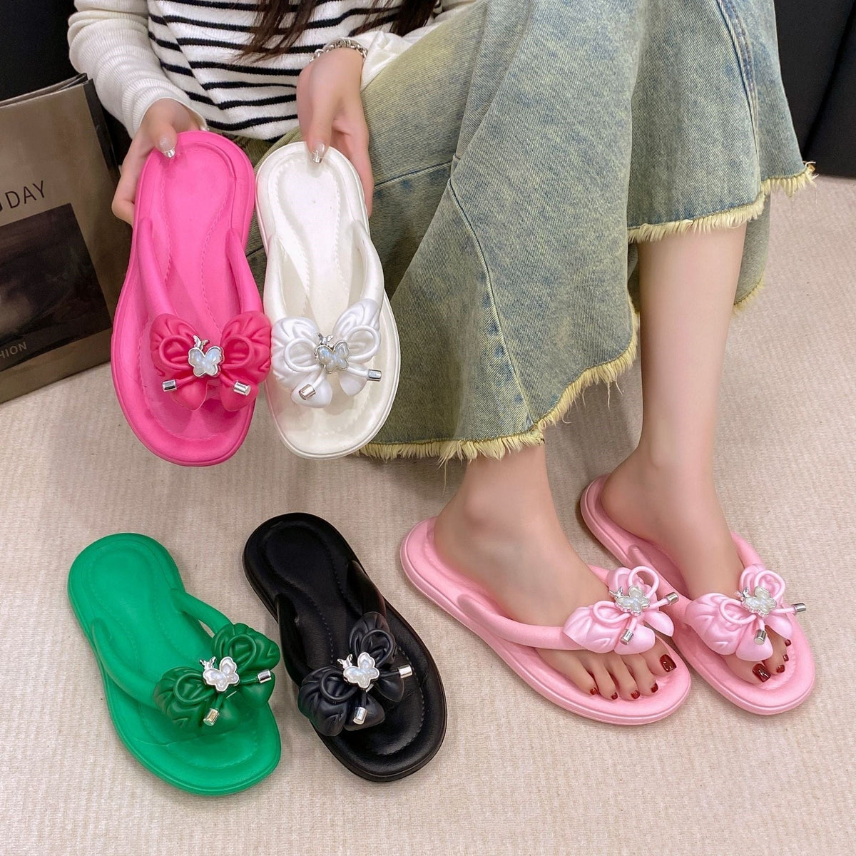 EVA Non-slip Wear-resistant Fashion All-match Women's Outdoor Slippers