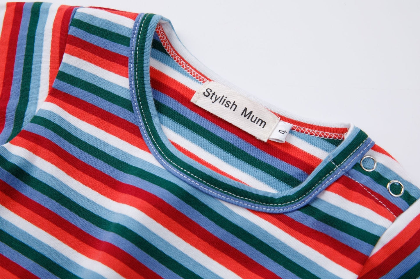 Cara Stripe Kids Rainbow T-Shirt - Premium Cotton Top for Ages 0-5 Years