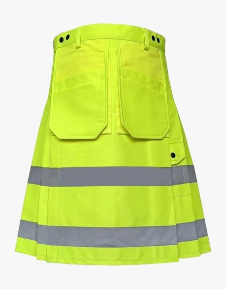 Hi-Vis Reflective Firefighter Utility Kilt – 100% Cotton Work Kilt