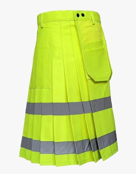 Hi-Vis Reflective Firefighter Utility Kilt – 100% Cotton Work Kilt