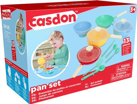 Casdon Pastel Pan Set - Toy Kitchen Cookware for Pretend Play (Ages 3+)