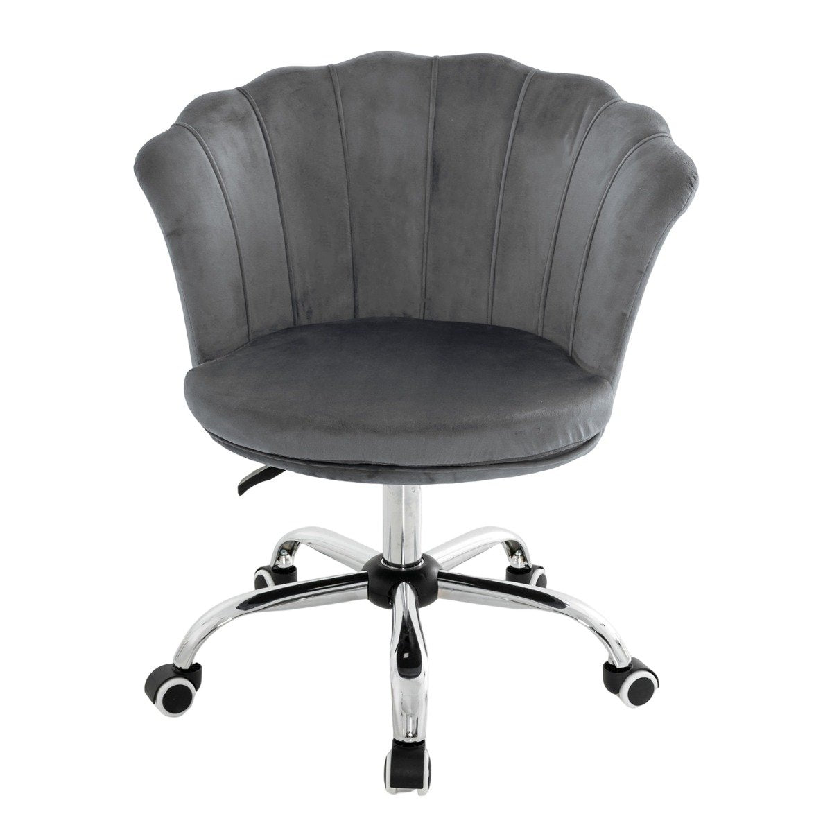 Adjustable Velvet Office Chair with Handle and Universal Wheels-Blue