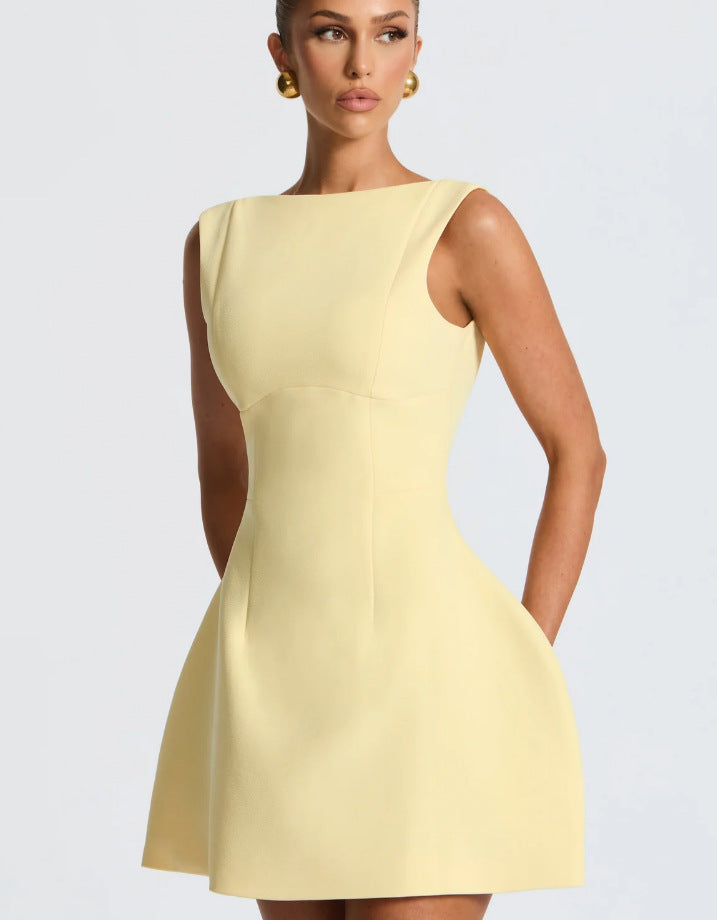 Sexy Slim-fitting Backless Dress Summer Sleeveless Short Dresses