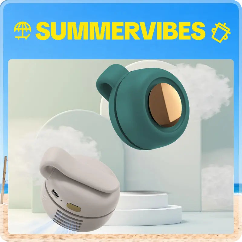 Mini Clip Fan Hanging Waist Neck Fan Girl Electric Air Cooling Fan 900mah USB Leafless Fan 3 Speeds For Outdoor Camping Fishing