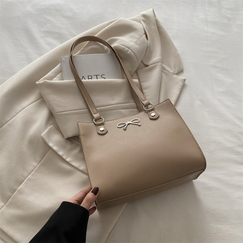 Large Capacity Women's Tote Bag PU Leather Shoulder Handbag Street Fashion