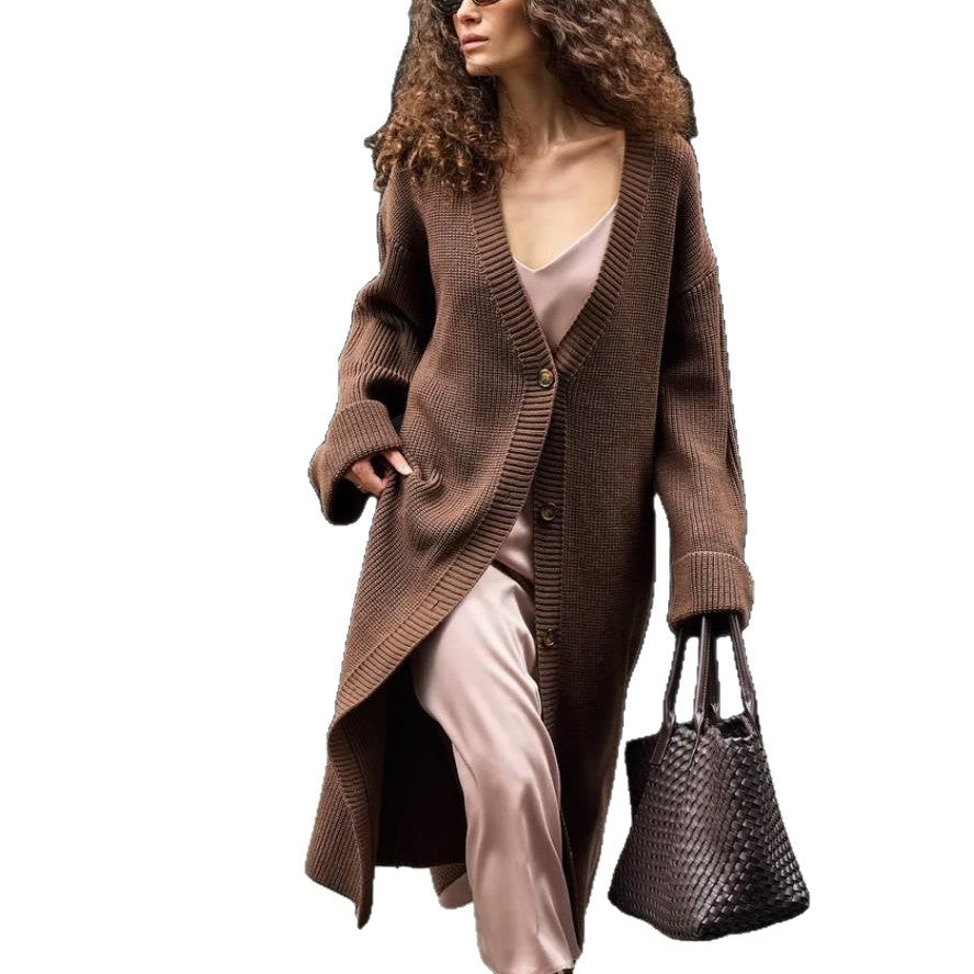 Autumn And Winter Women's Long Cardigan Sweater