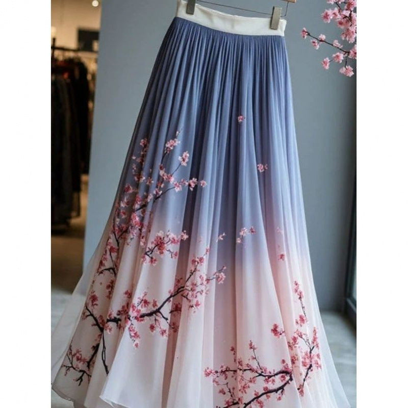 Women's Chinese-style Printed Skirt
