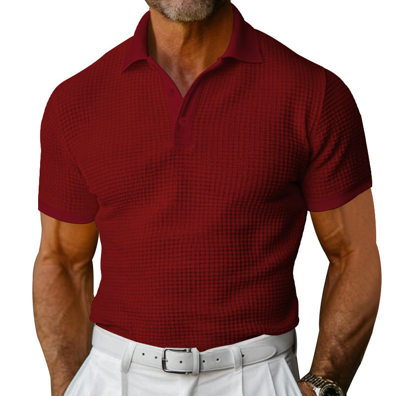 High-end Waffle Polo Shirt For Men