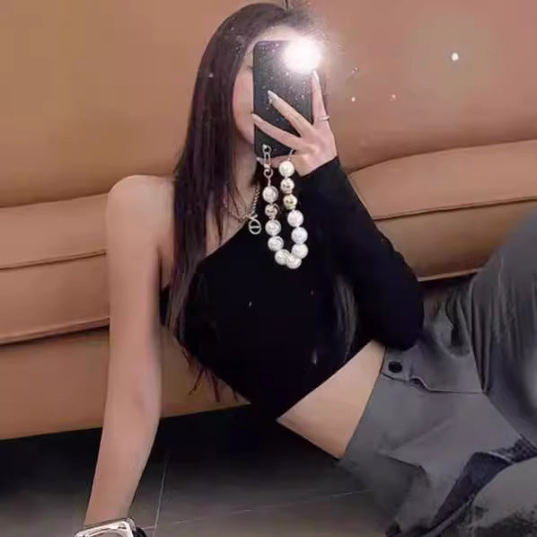Korean-style Sexy And Sassy Tight-fitting Figure-flattering Top