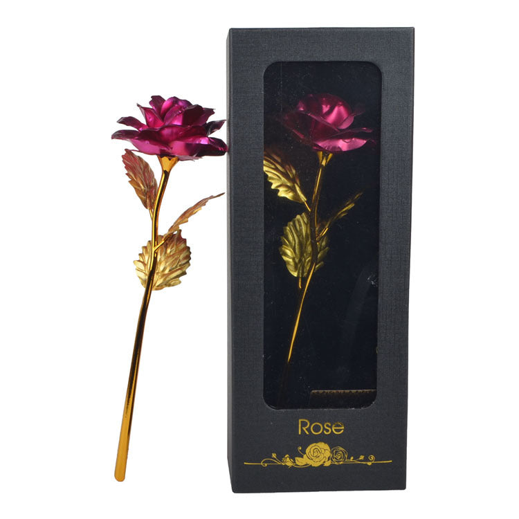 Gold Foil Rose Flower Window Gift Box For Valentine's Day