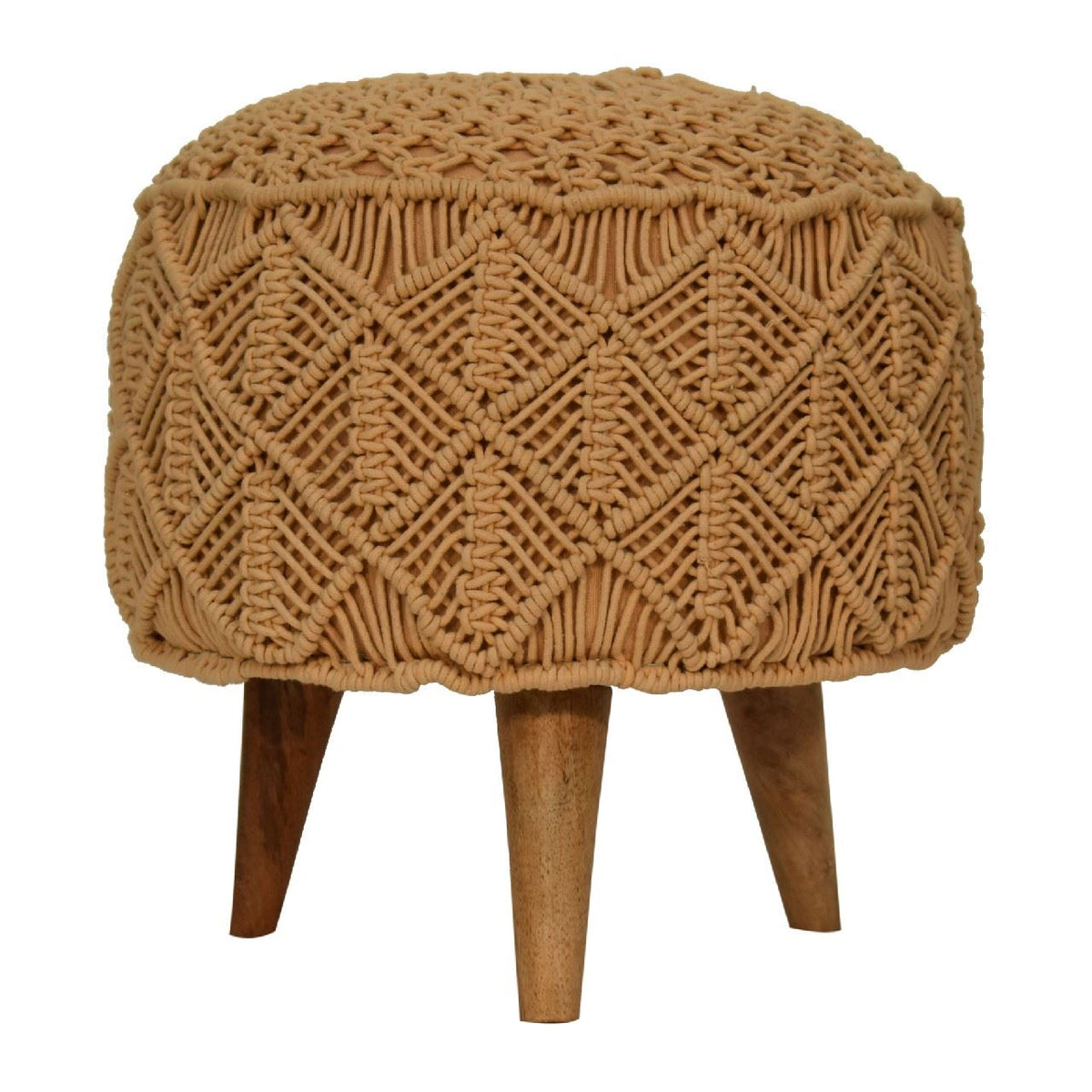 Artisan Crotchet Mustard Footstool