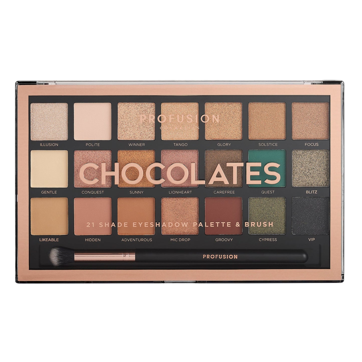 CHOCOLATES | Lidschatten-Palette mit 21 Farben & Pinsel