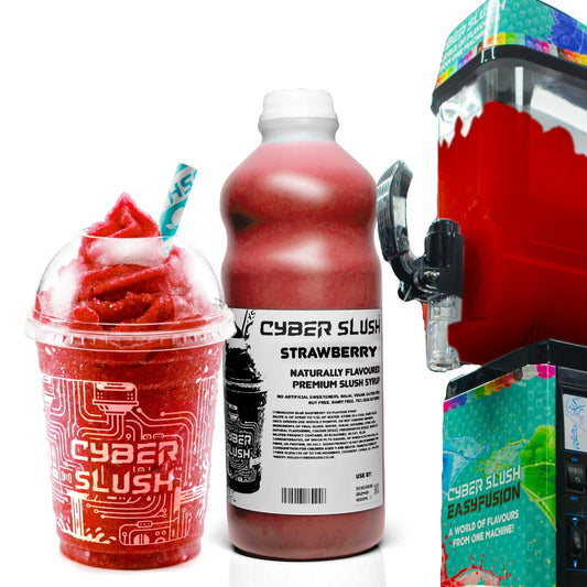 CyberSlush Strawberry Slush Syrup 1L | Glycerol-Free, Vegan & Naturally Flavoured
