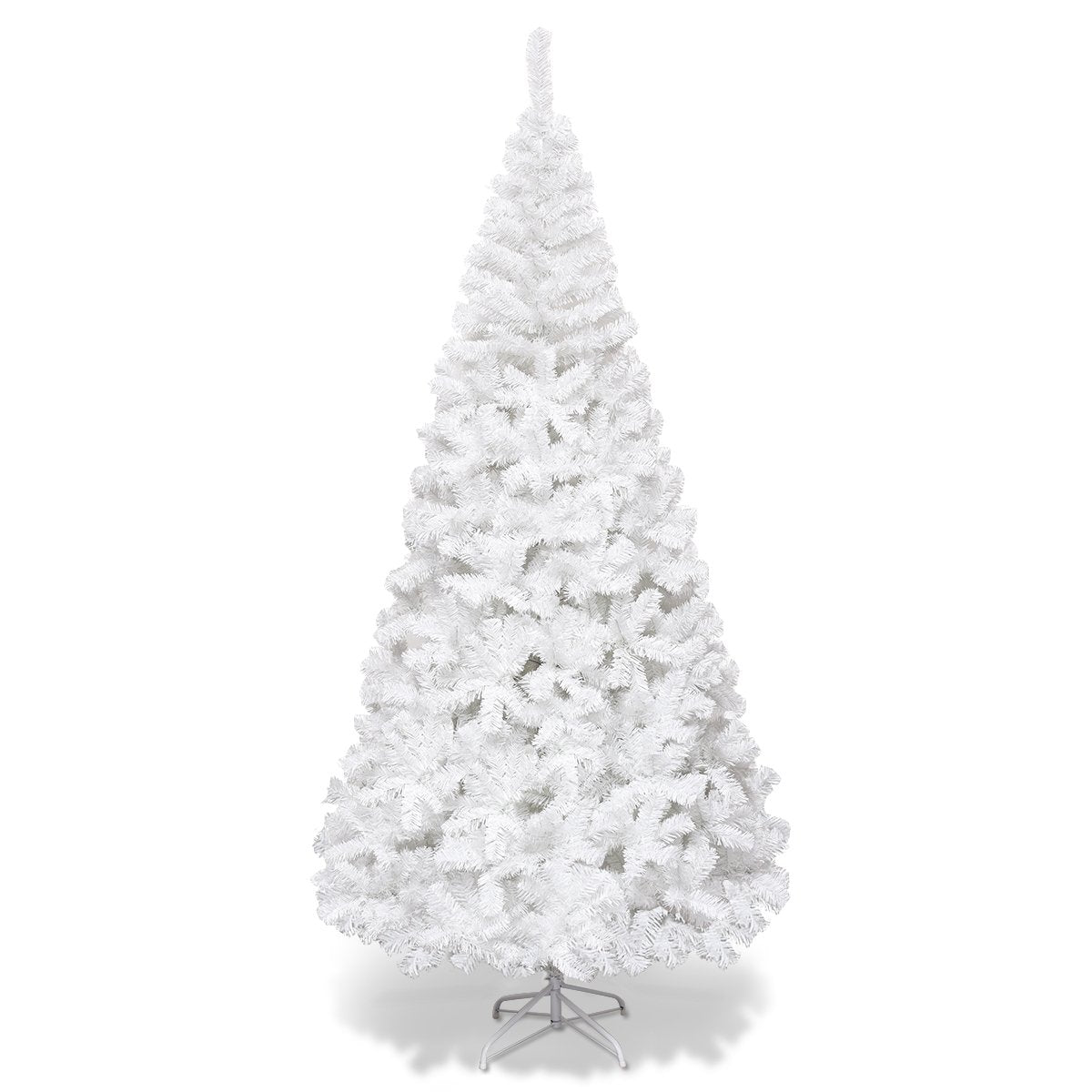 5/6/7/8 Feet White Artificial Christmas Tree with Metal Stand-5 ft