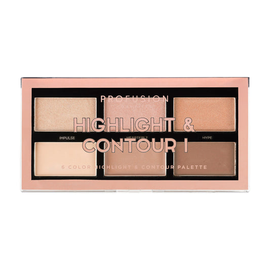 Profusion Cosmetics Highlight & Contour Palette | 6 Shades | Vegan & Cruelty-Free