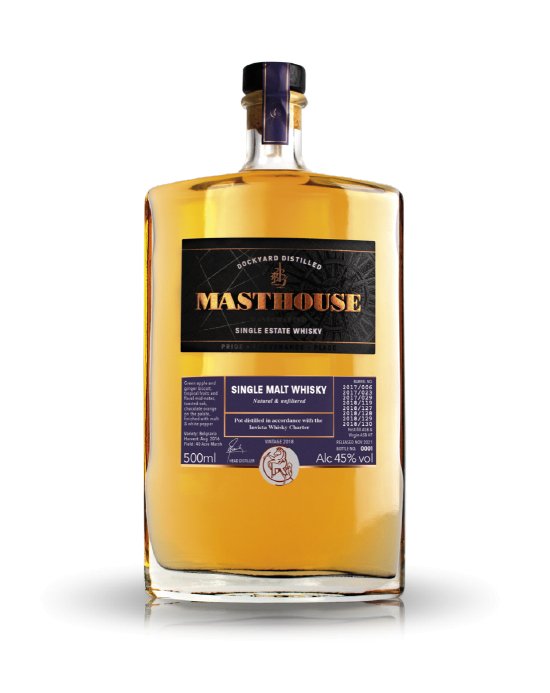 Copper Rivet Distillery Masthouse Single Malt Double Pot Distilled English Whisky, 50cl