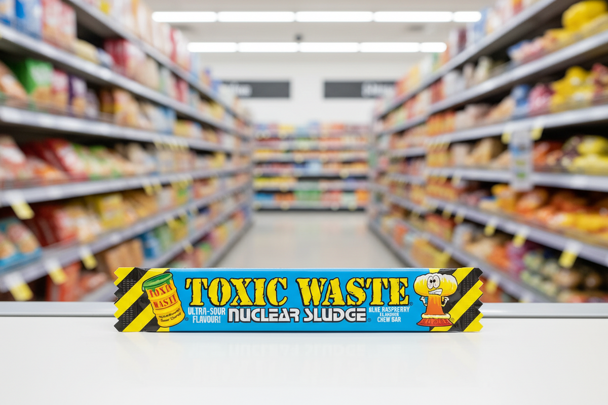 50 x Toxic Waste Blue Raspberry Kaukaugummi – 20 g