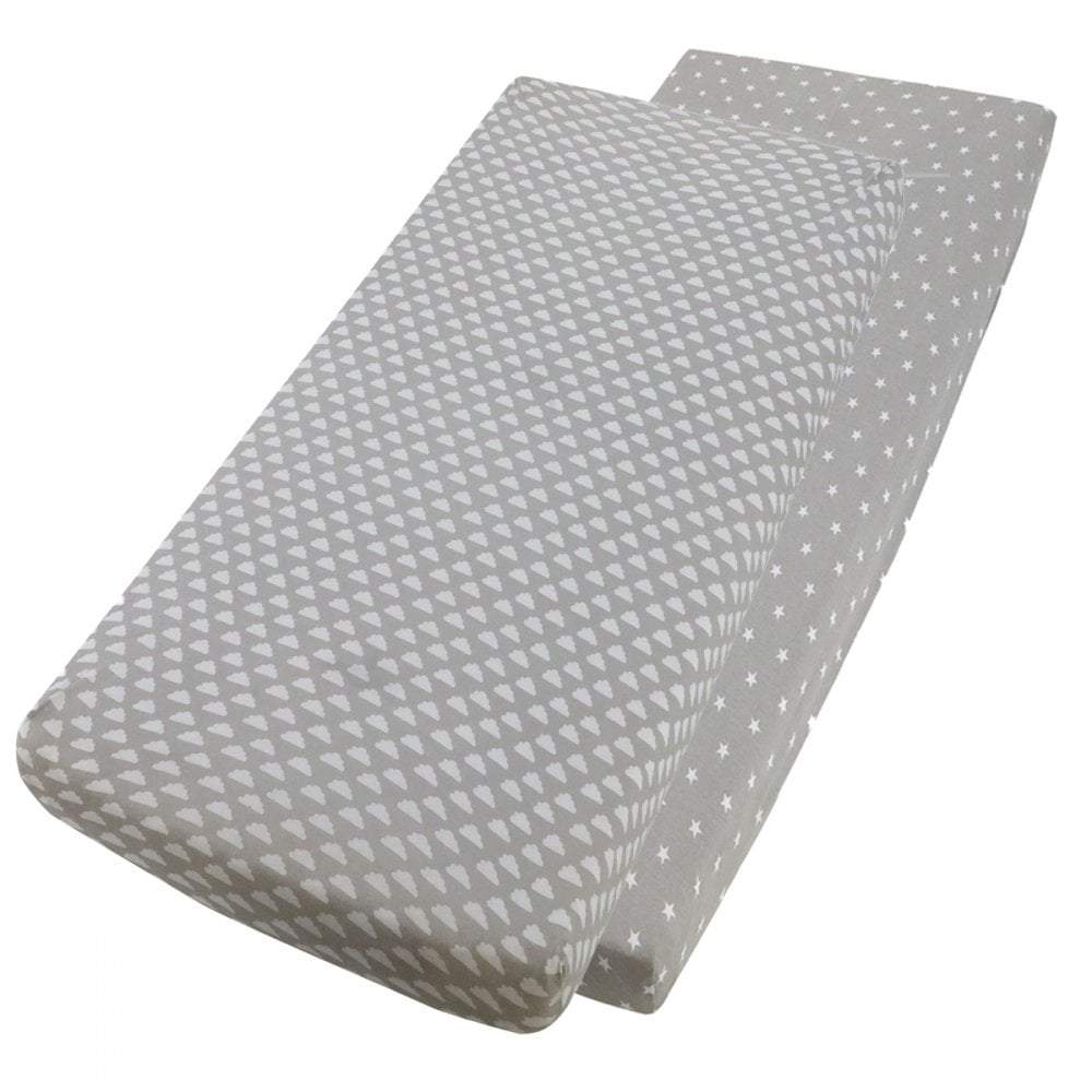 Crib Jersey Fitted Sheets | 100% Cotton | 40x90cm | Pack of 2