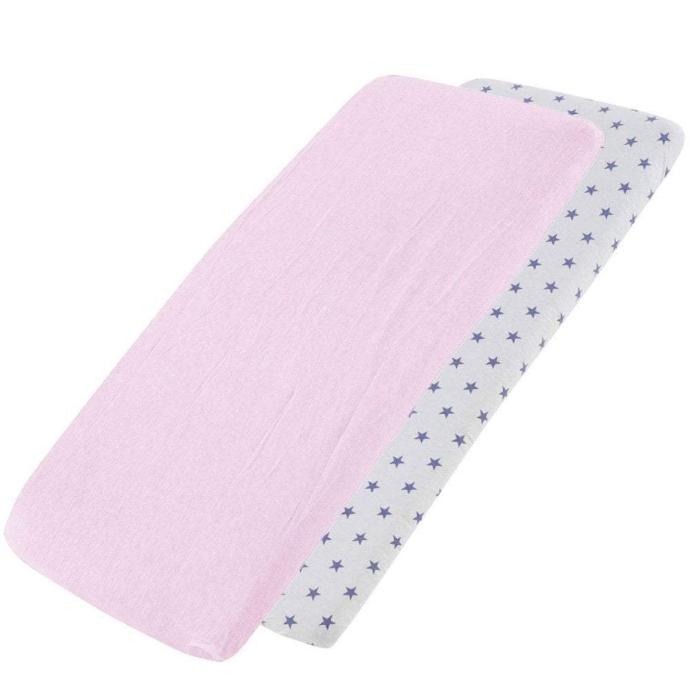Crib Jersey Fitted Sheets | 100% Cotton | 40x90cm | Pack of 2
