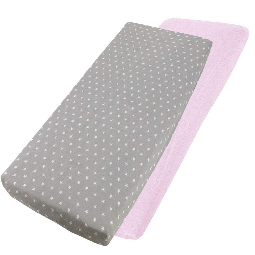 Crib Jersey Fitted Sheets | 100% Cotton | 40x90cm | Pack of 2