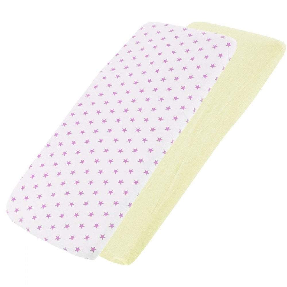 Crib Jersey Fitted Sheets | 100% Cotton | 40x90cm | Pack of 2