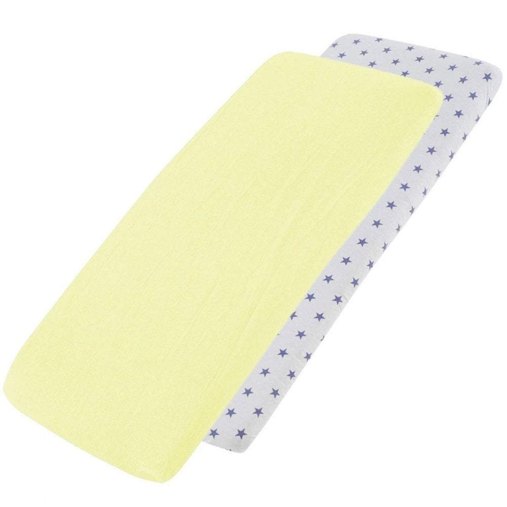 Crib Jersey Fitted Sheets | 100% Cotton | 40x90cm | Pack of 2