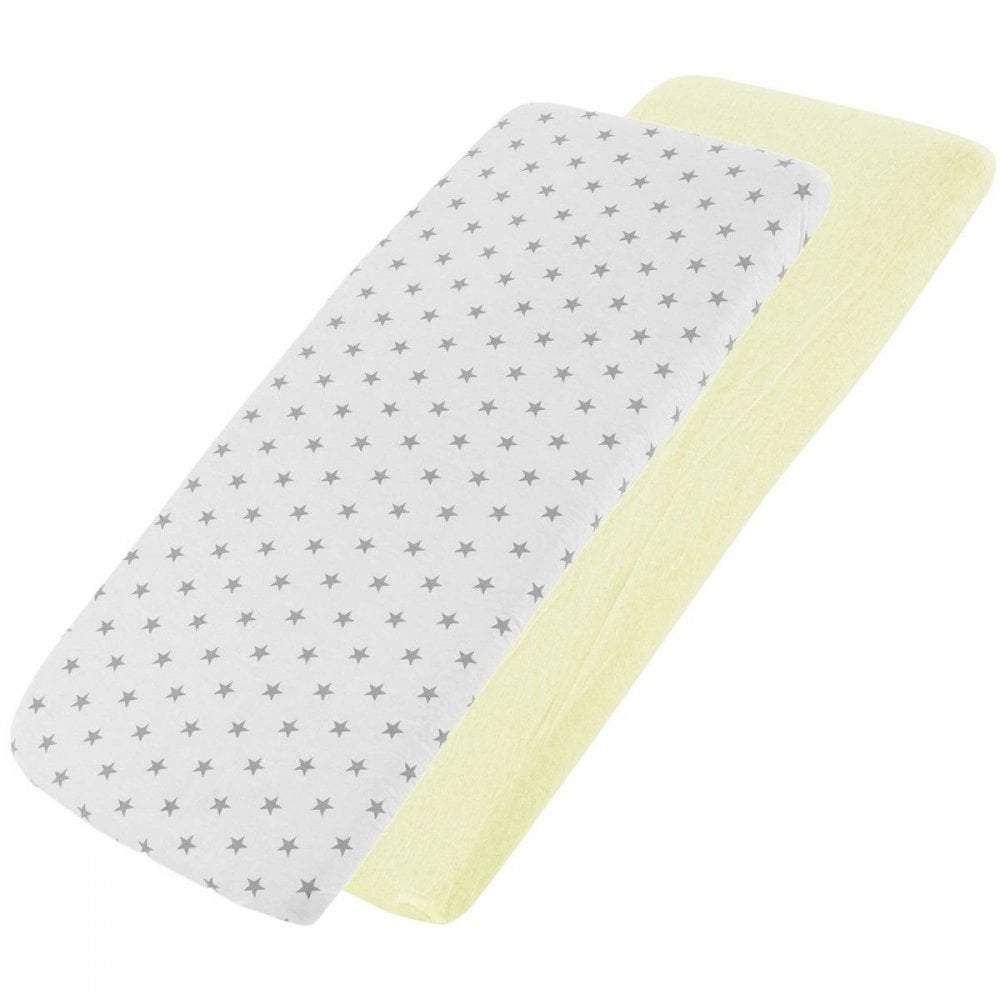 Crib Jersey Fitted Sheets | 100% Cotton | 40x90cm | Pack of 2
