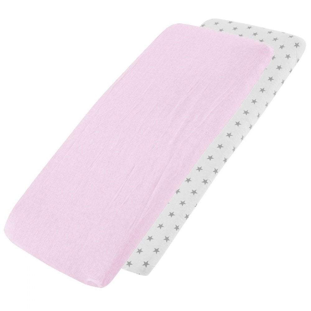 100% Cotton Jersey Crib Fitted Sheets 40x90cm | Pack of 4
