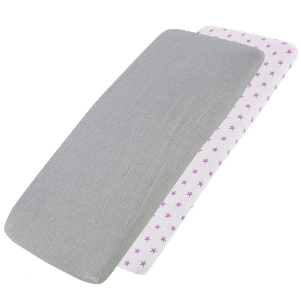 100% Cotton Jersey Crib Fitted Sheets 40x90cm | Pack of 4