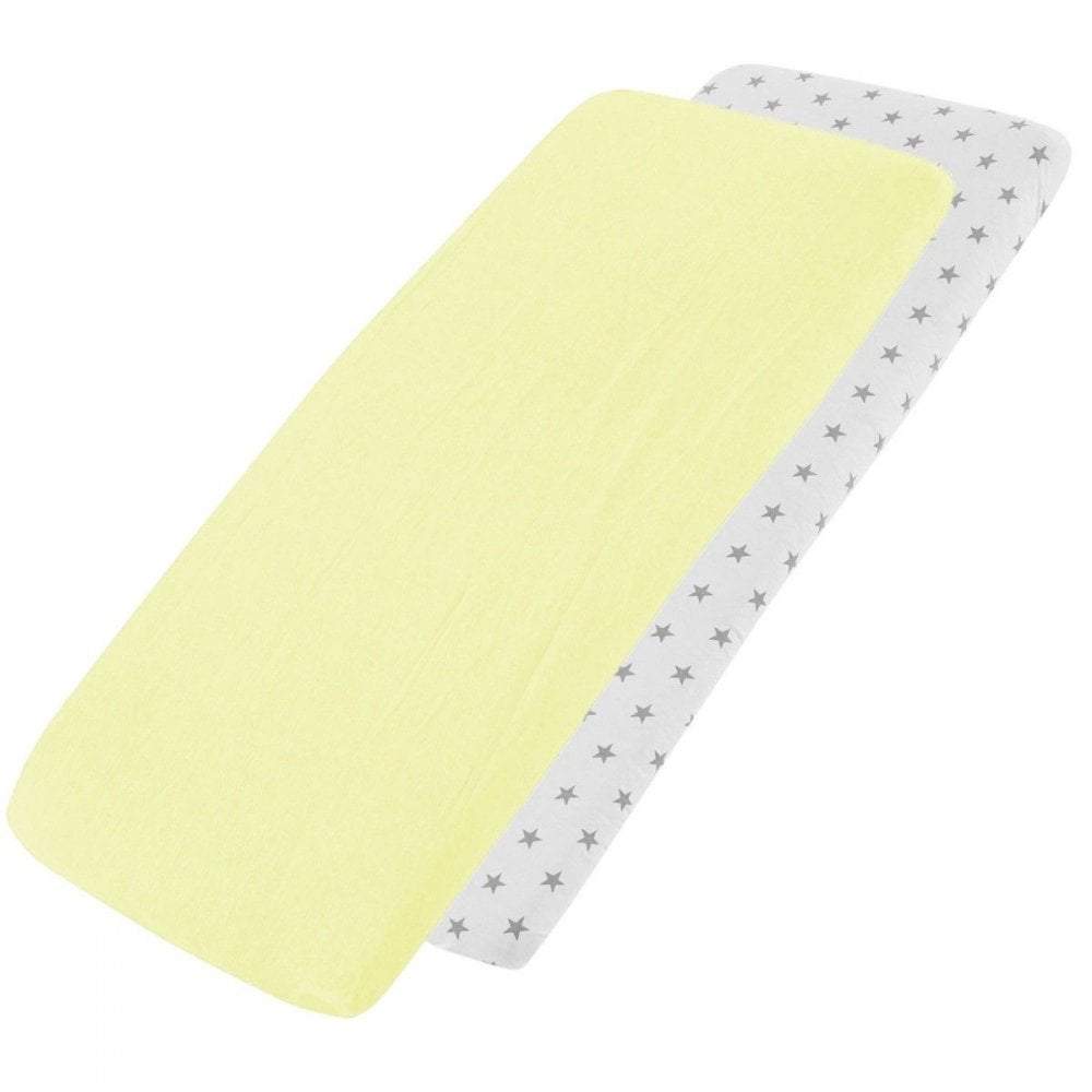 100% Cotton Jersey Crib Fitted Sheets 40x90cm | Pack of 4