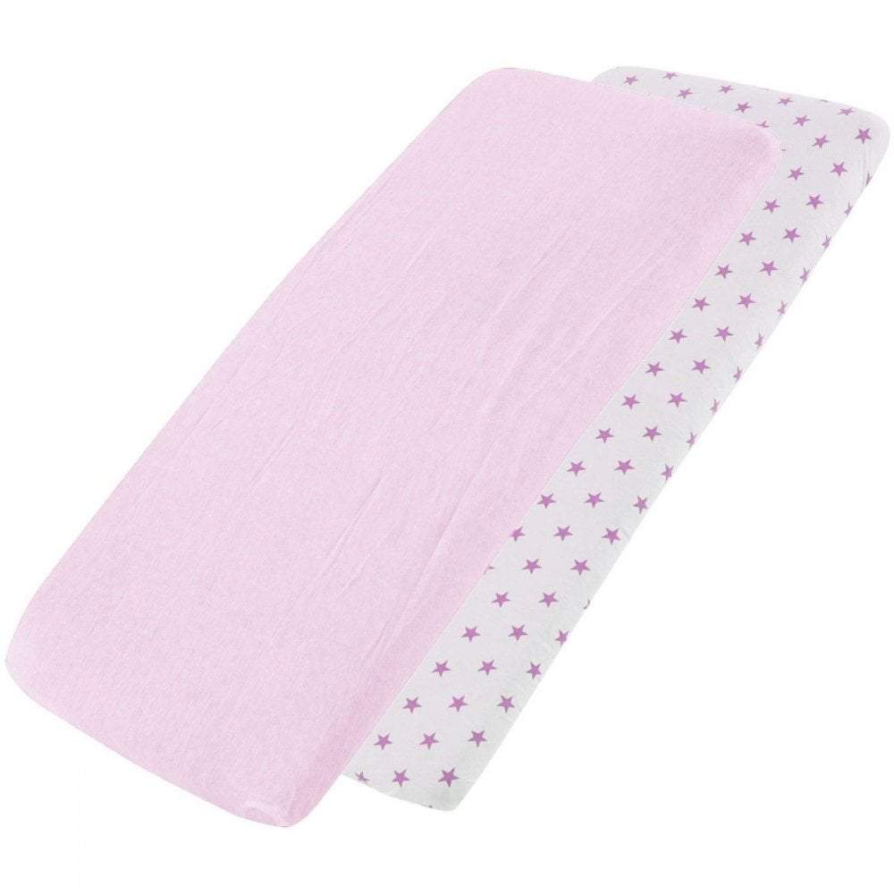 100% Cotton Jersey Crib Fitted Sheets 40x90cm | Pack of 4