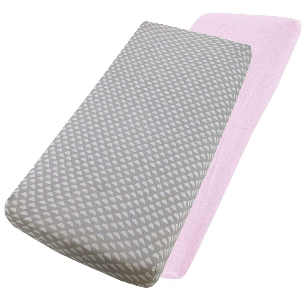 100% Cotton Jersey Crib Fitted Sheets 40x90cm | Pack of 4