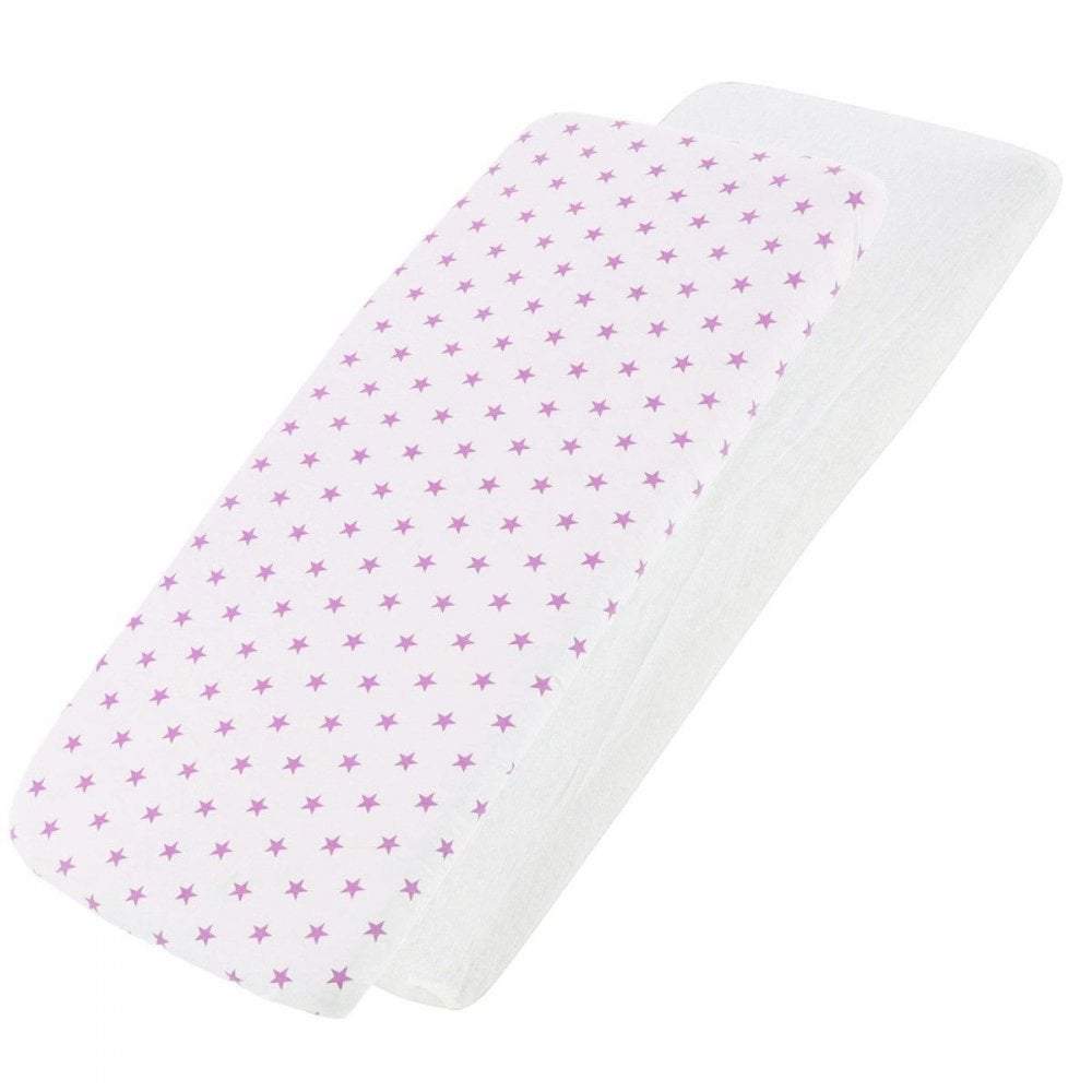100% Cotton Jersey Crib Fitted Sheets 40x90cm | Pack of 4