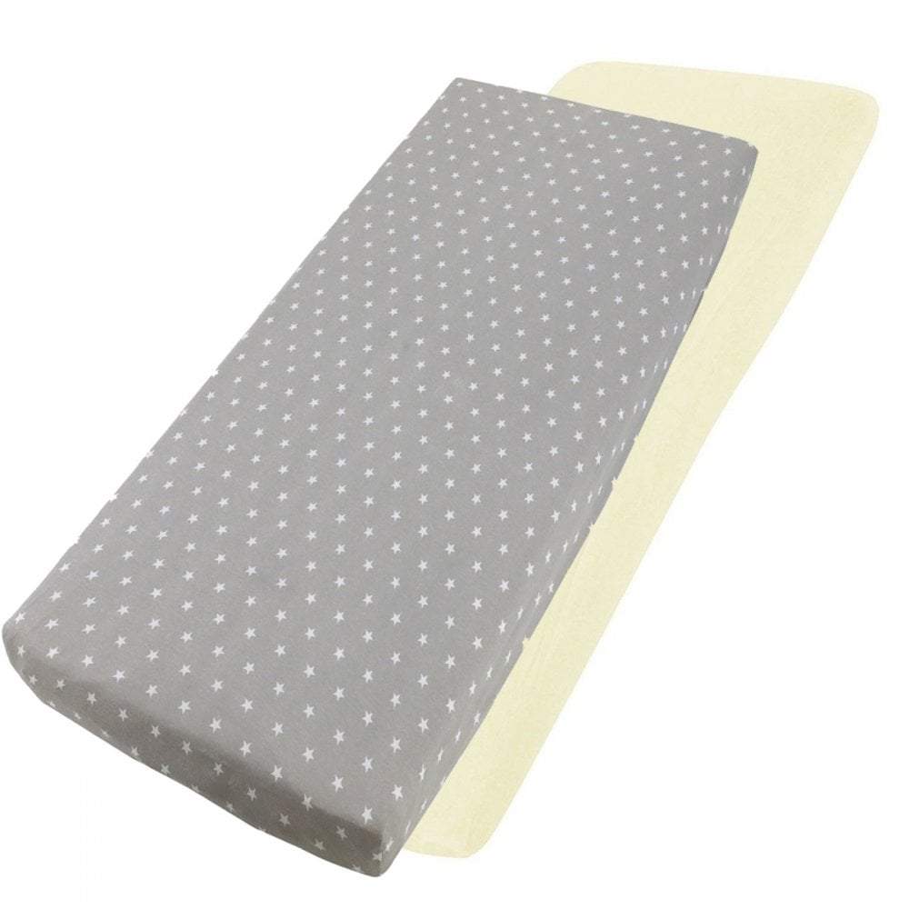 100% Cotton Jersey Crib Fitted Sheets 40x90cm | Pack of 4