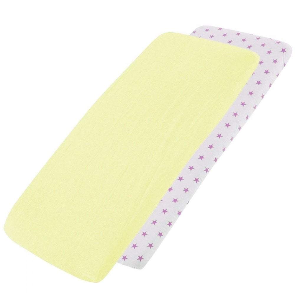 100% Cotton Jersey Crib Fitted Sheets 40x90cm | Pack of 4