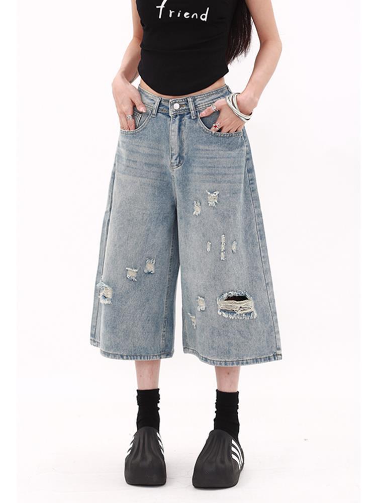 Women's American-style Retro Cropped Jeans Summer