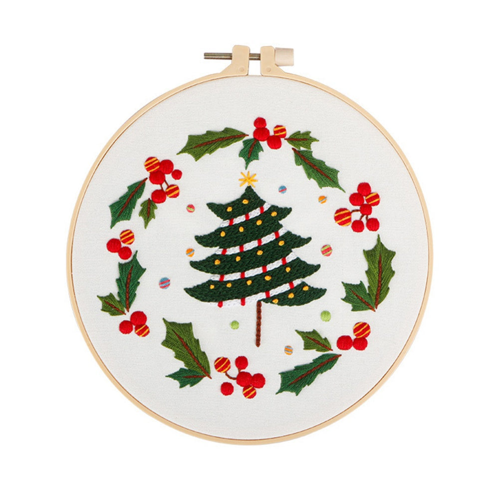 Christmas Day Gift Snowman Wreath Embroidery Material Package