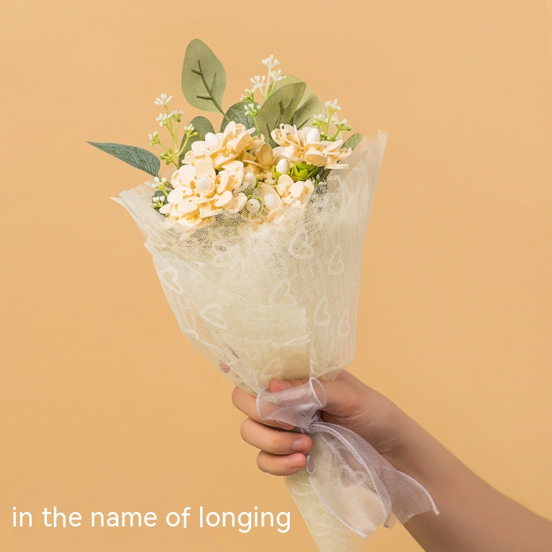 Assembled Building Blocks Flower Rose Holding Valentine's Day Gift