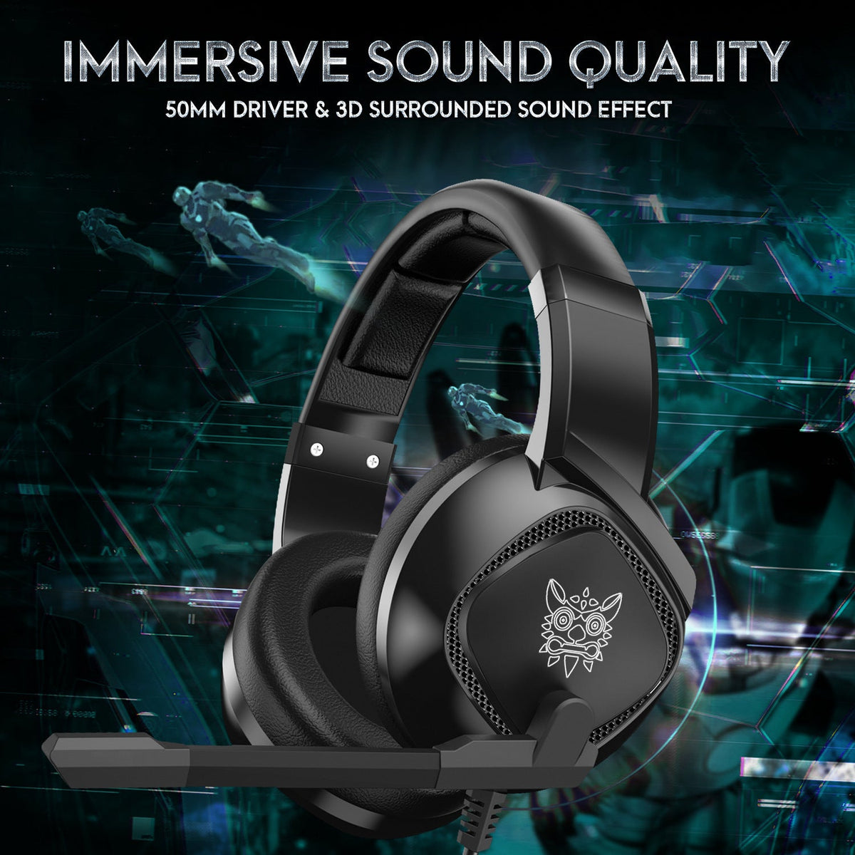 RGB Gaming Headset with Noise Cancelling Mic - Xbox One, PS4, PC Compatible Headphones